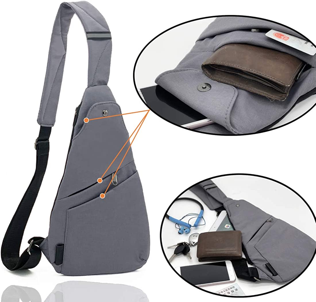 TOLOG Sling Bag Anti-Thief Crossbody Personal Pocket Bag Lightweight Chest Shoulder Backpack for Travel Hiking (Dark Grey) - Image 4